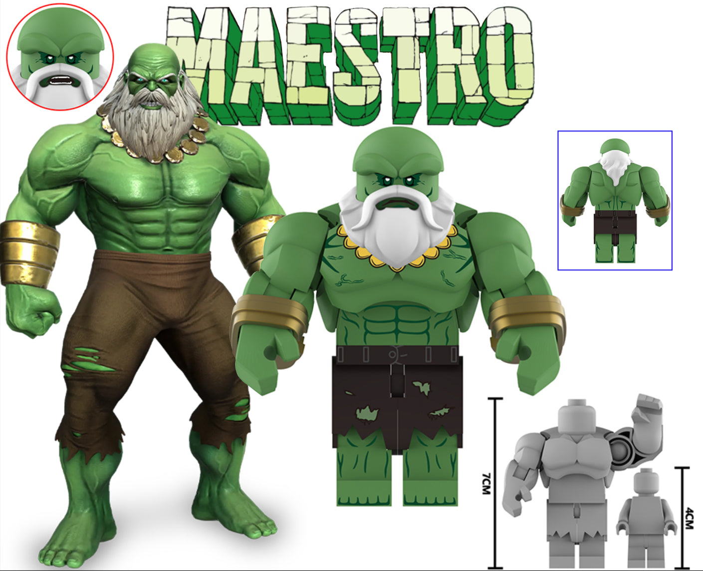 PRÉVENTE♥️♥️♥️BIG MINIFIGURE MARVEL UNIVERS: ABOMINATION ♥️♥️♥️custom Disponibilité mi-decembre 2025