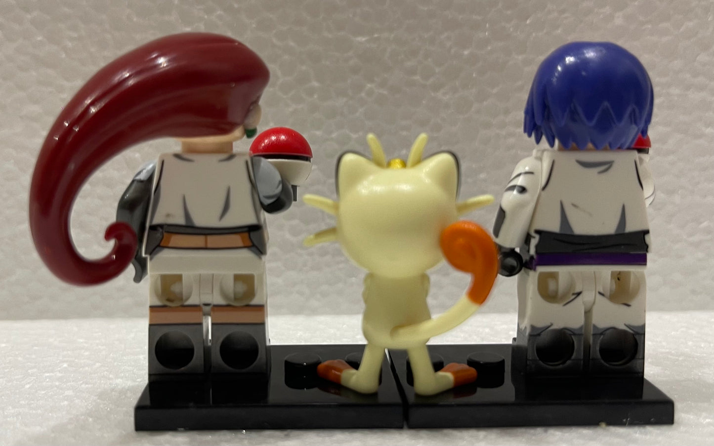 "INTROUVABLE " ♥️♥️MINIFIGURES POKEMON LA TEAM ROCKET : Le trio Jessie, James et Miaouss ♥️♥️custom TOP2023/24