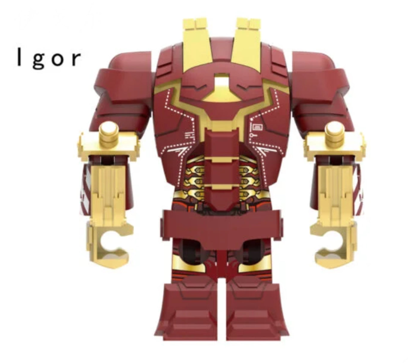 PREVENTE BIG MINIFIGURE MARVEL UNIVERS : IRON MAN MK38 IGOR ROUGE custom Disponibilité fin octobre 2024