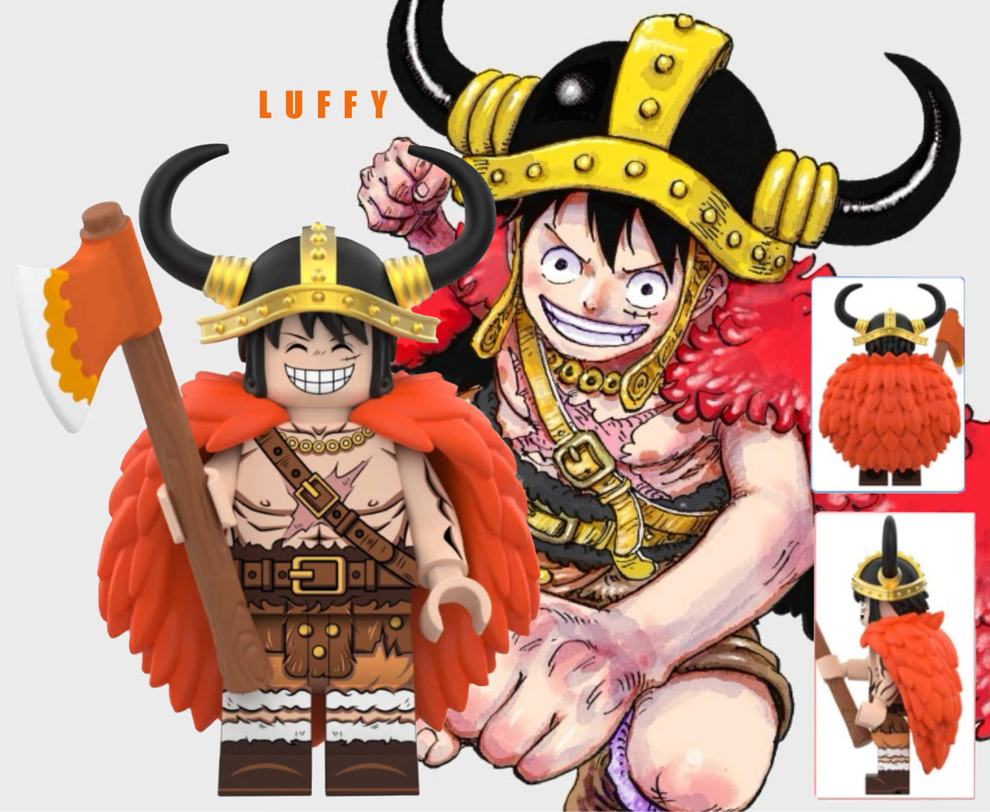 PREVENTE♥️♥️♥️MINIFIGURE ONE PEACE UNIVERS: MONKEY D.LUFFY VIKING ♥️♥️♥️custom Disponibilité octobre 2025