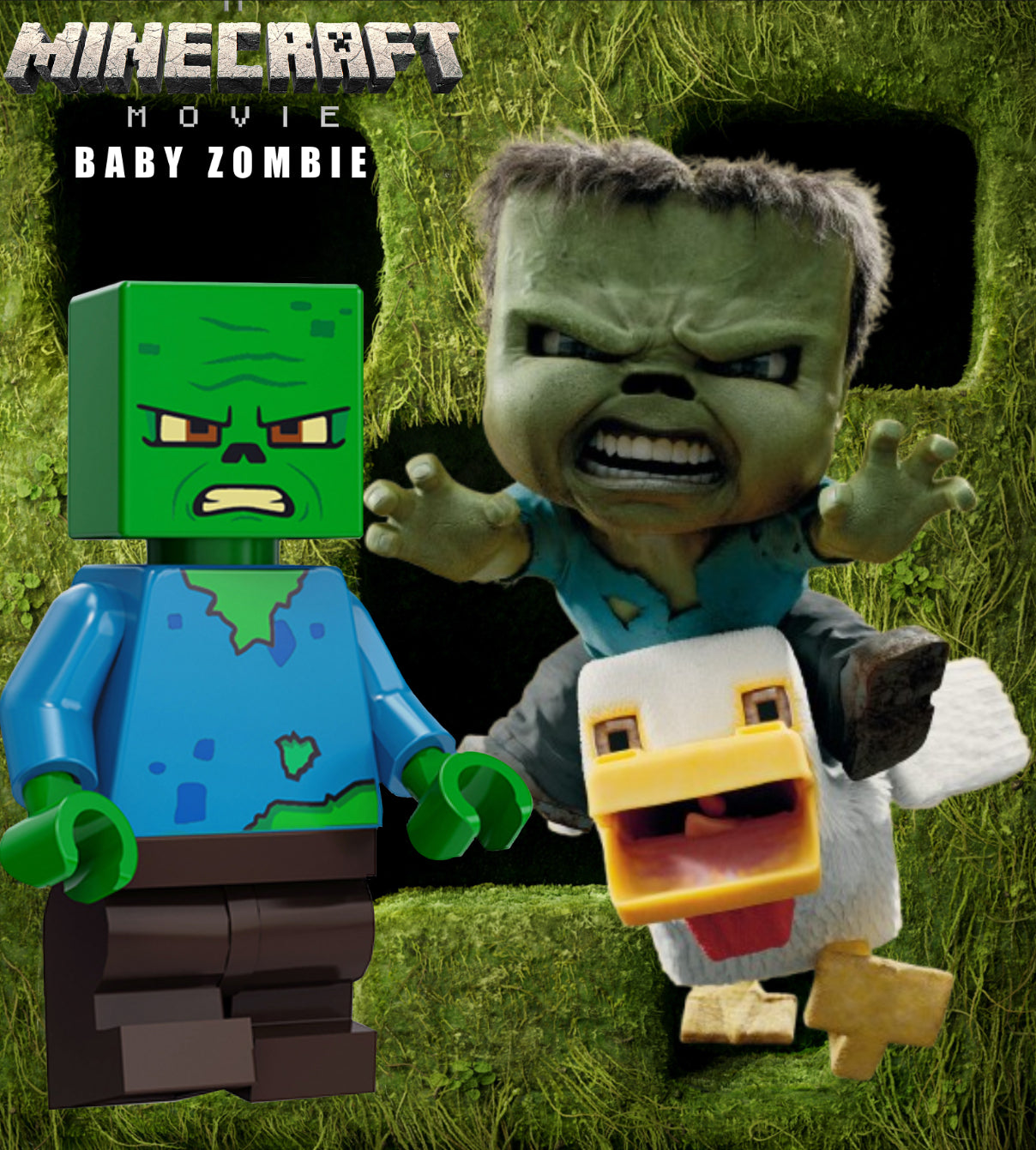 PREVENTE MINIFIGURE MINECRAFT UNIVERS : BABY ZOMBIE custom Disponibilité fin Novembre 2025