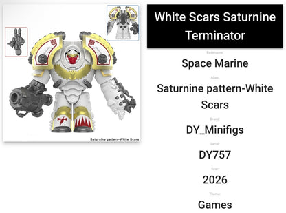 ⭐️⭐️⭐️BIG MINIFIGURE WARHAMMER 40K UNIVERS: SATURNINE PATTERN-WHITE SCARS ⭐️⭐️⭐️custom