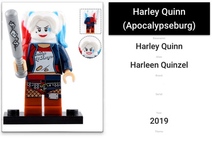 MINIFIGURE DC UNIVERS : HARLEY QUINN custom (Rare 2019 DERNIÈRE PIÈCE)