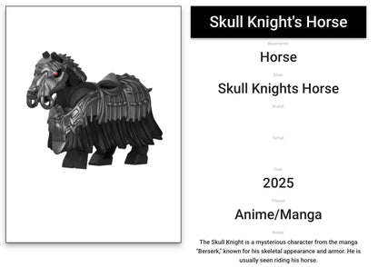 ♥️♥️♥️MINIFIGURE BERSERK UNIVERS: SKULL KNIGHT AND SKULL KNIGHT’S HORSE ♥️♥️♥️custom