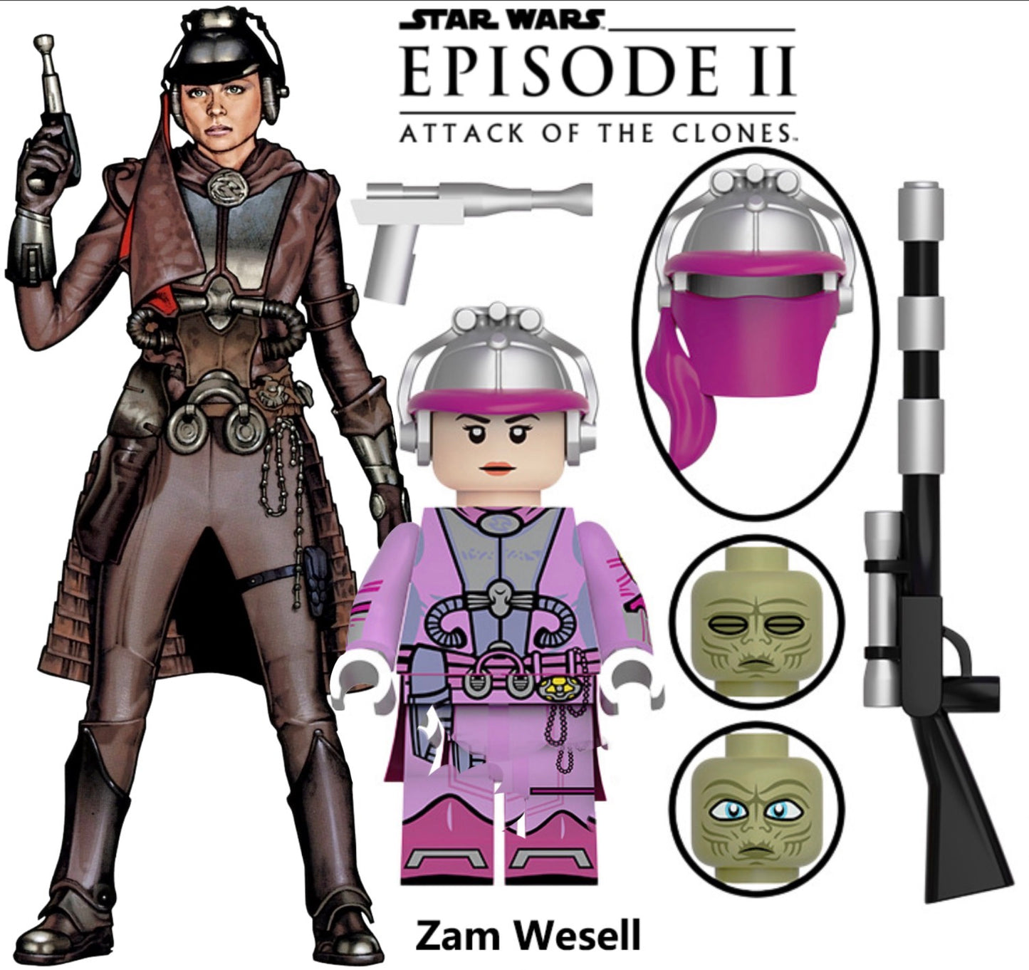 PREVENTE⭐️⭐️⭐️MINIFIGURE STAR WARS UNIVERS: ZAM WESELL ⭐️⭐️⭐️Custom Disponibilité fin juillet 2026
