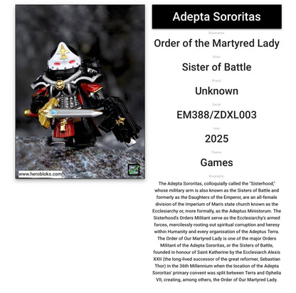 ♥️♥️MINIFIGURE WARHAMMER 40K UNIVERS: Battle Sisters Adepta Sororitas (black) ♥️♥️custom