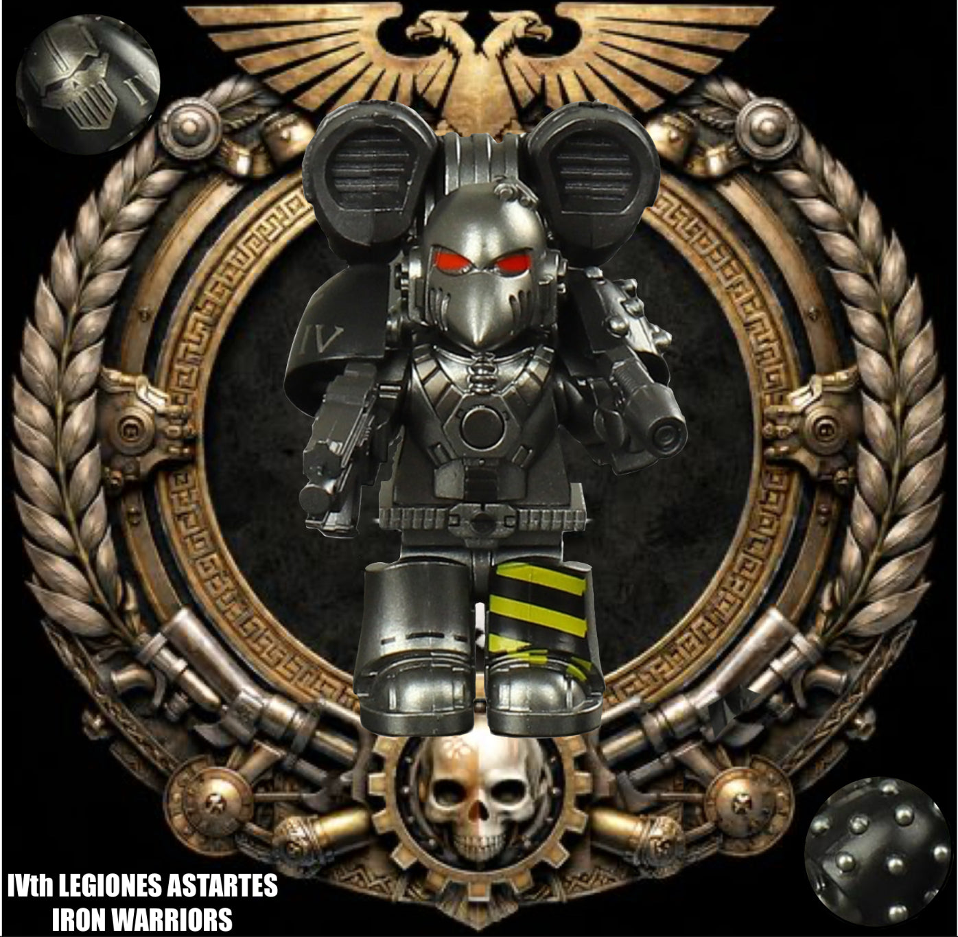 MINIFIGURE WARHAMMER 40K UNIVERS: IVth LEGIONES ASTARTES IRON WARRIORS custom