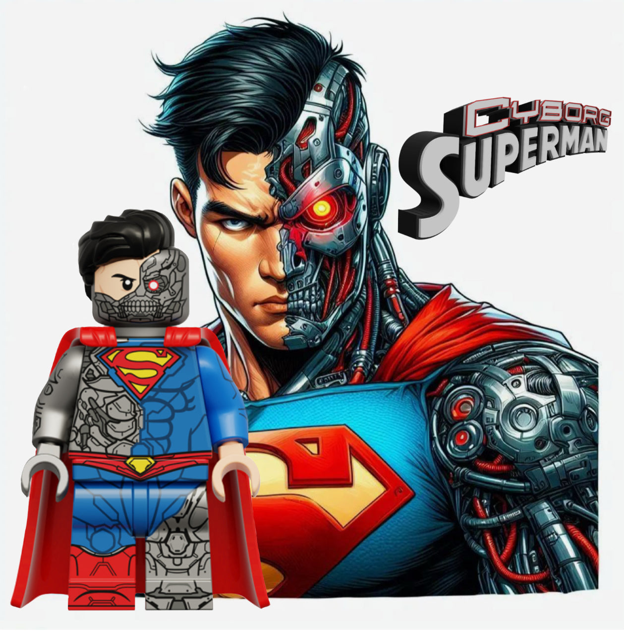 MINIFIGURE DC UNIVERS : CYBORG SUPERMAN custom