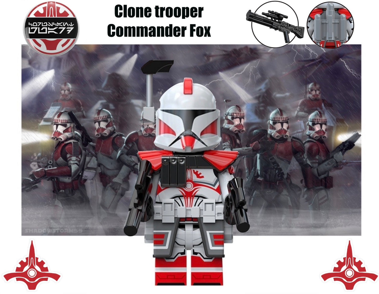 MINIFIGURE STAR WARS UNIVERS: CORUSCANT CLONE TROOPER COMMANDER FOX Custom