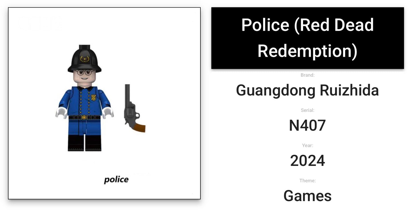⭐️⭐️⭐️MINIFIGURE RED DEAD REDEMPTION UNIVERS: POLICEMAN custom