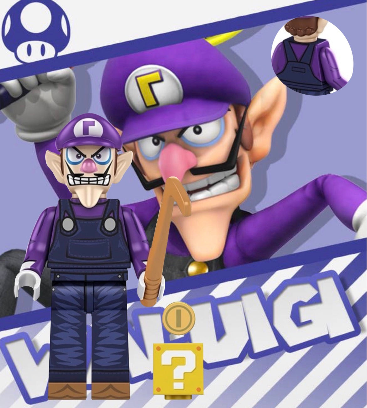MINIFIGURE SUPER MARIO GALAXIE UNIVERS: WALUIGI custom