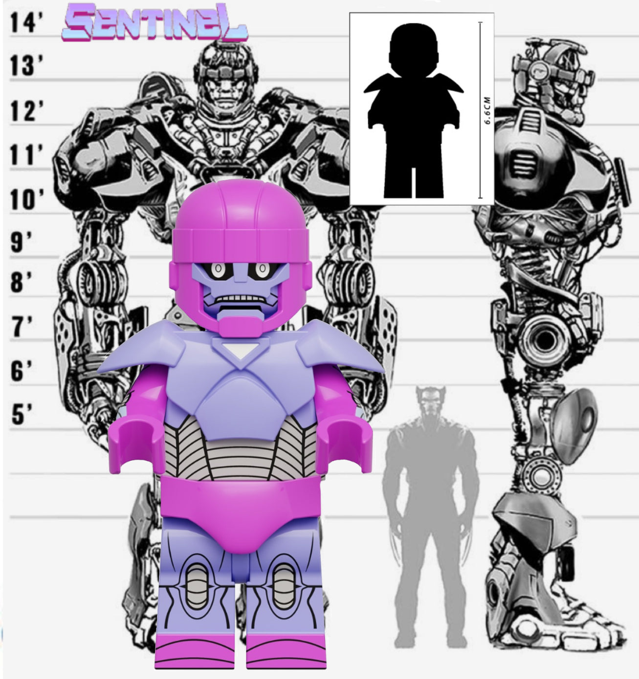 MINIFIGURE MARVEL UNIVERS: SENTINELLE (6cm de haut, version B)custom