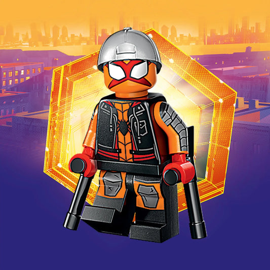 PREVENTE LEGO MINIFIGURE SÉRIES ACROSS THE SPIDER-VERSE : SUN-SPIDER "Socle+Fascicule inclus " Disponibilité mi-septembre 2025