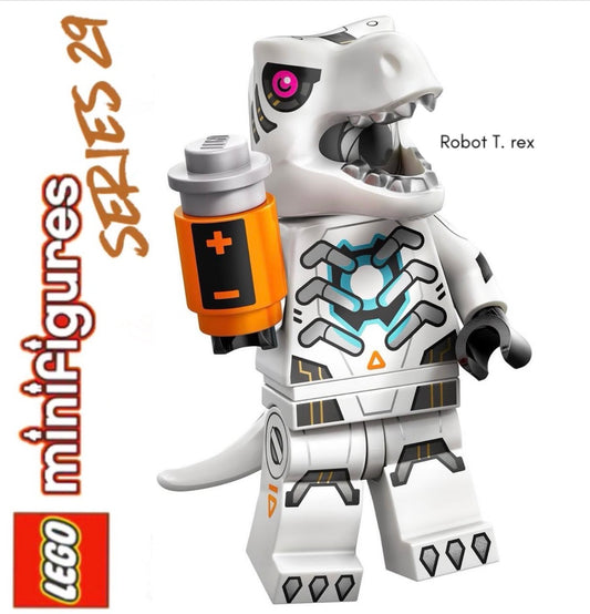 LEGO MINIFIGURE SÉRIES 29: ROBOT T.REX "socle+fascicule"  ORIGINAL LEGO MINIFIGURINES