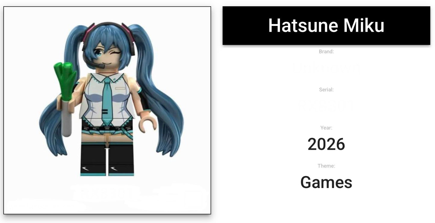 MINIFIGURE ANIMATION/MANGA HATSUNE MIX UNIVERS: HATSUNE MIKU custom