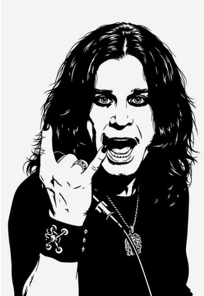 ♥️♥️MUSIC MINIFIGURE UNIVERS: OZZY OSBOURNE (TÊTE JAUNE ET BLANCHE) ♥️♥️Custom