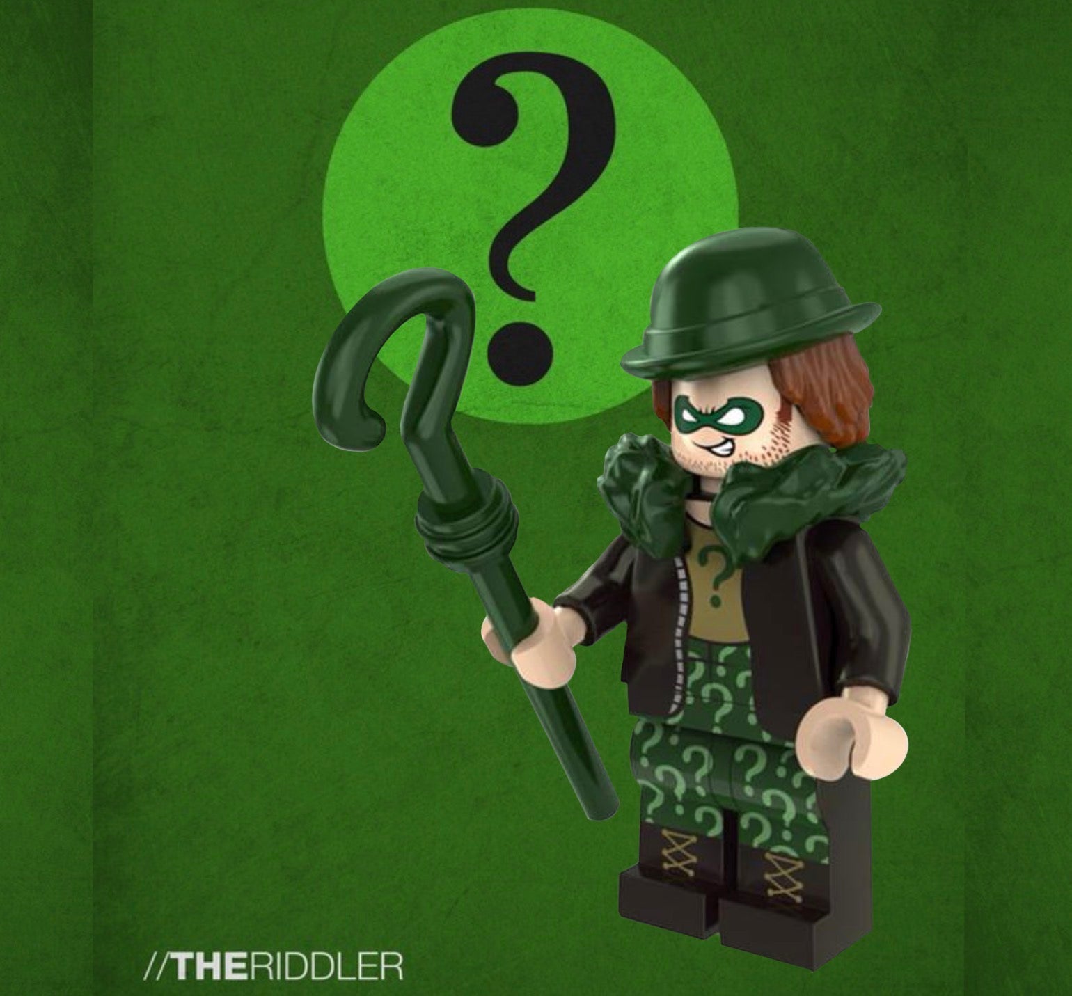 Lego Riddler Custom MINIFIGURE DC UNIVERS DE 2017: THE RIDDLER custom ⚠️TRÈS RARE ⚠️Derniè ...