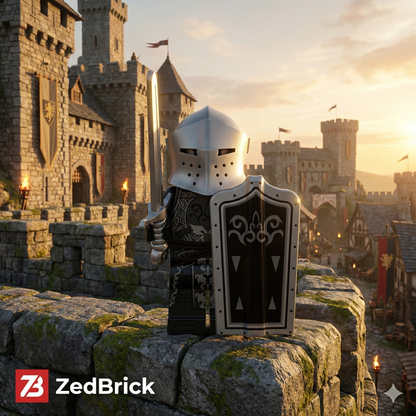 MINIFIGURE MÉDIÉVALE UNIVERS: BLACK KNIGHT Custom