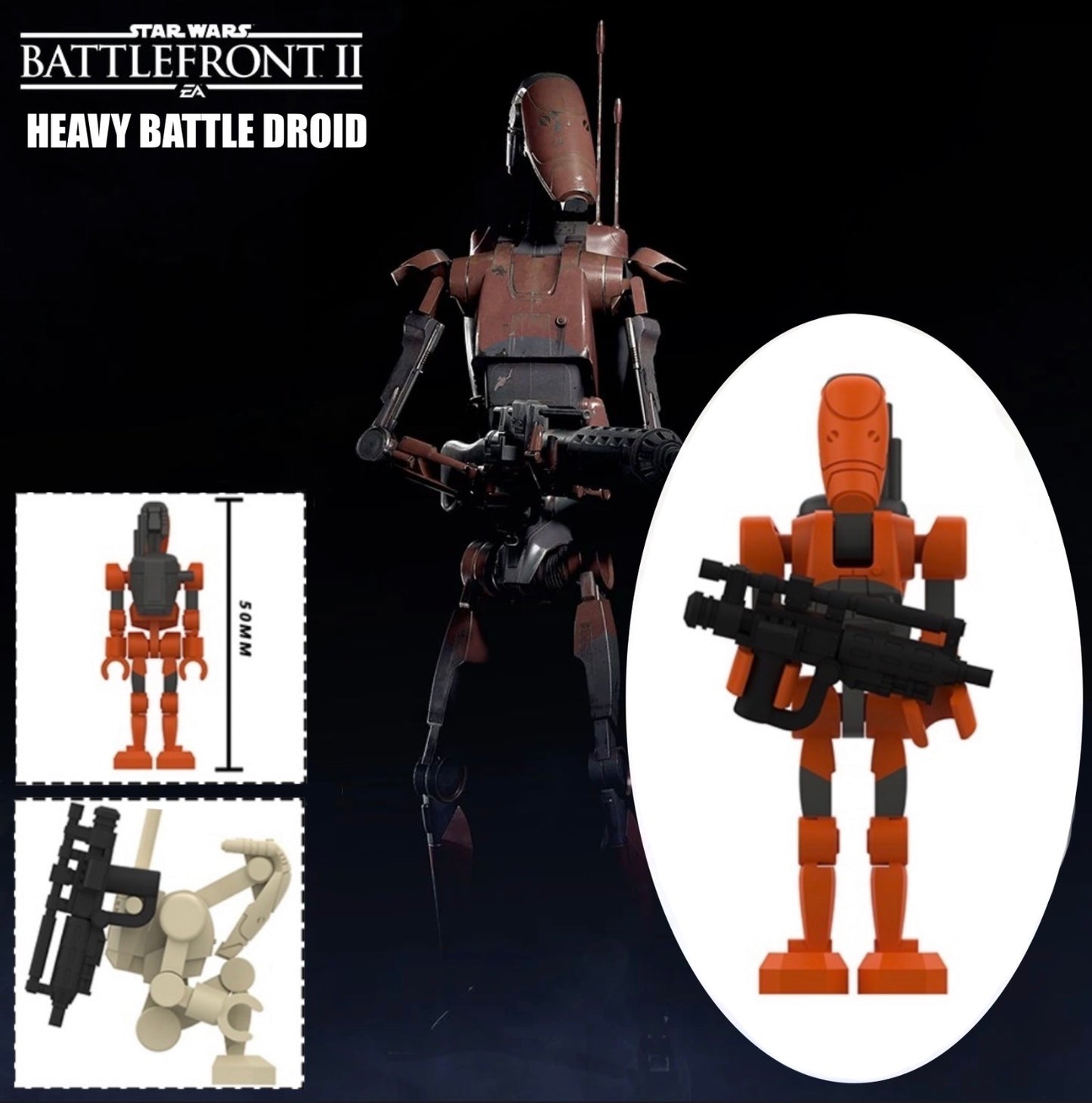 PREVENTE⭐️ TOP ZEDBRICK 2026 ⭐️MINIFIGURE STAR WARS UNIVERS: HEAVY BATTLE DROID (new model) ⭐️Custom Disponibilité mi-septembre 2026