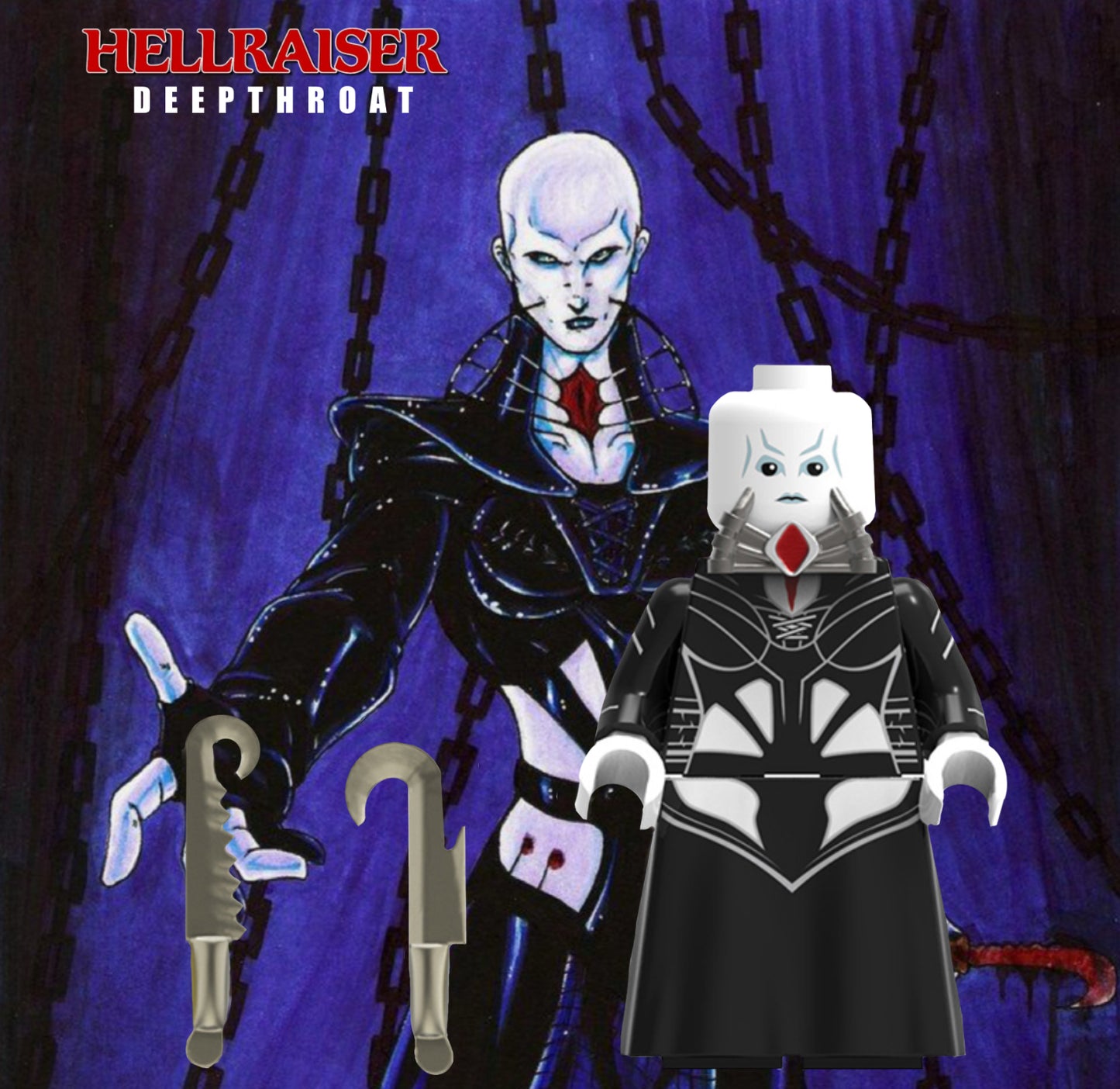 PREVENTE MINIFIGURE HORREUR UNIVERS : HELLRASER DEEPTHROAT custom Disponibilité fin Novembre 2025