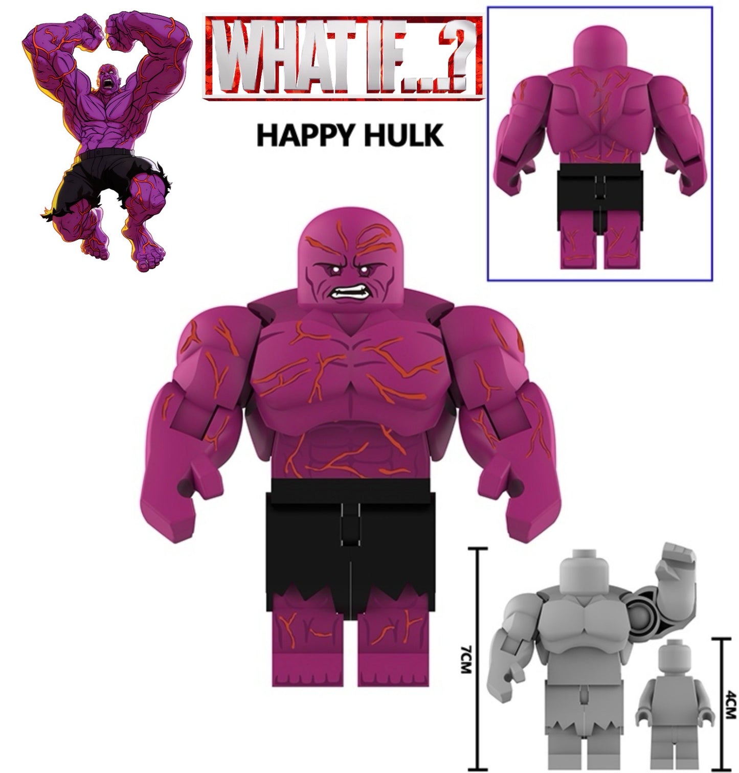 ⭐️ ⭐️ ⭐️ BIG MINIFIGURE MARVEL UNIVERS: HAPPY HULK ⭐️ ⭐️ ⭐️ Custom