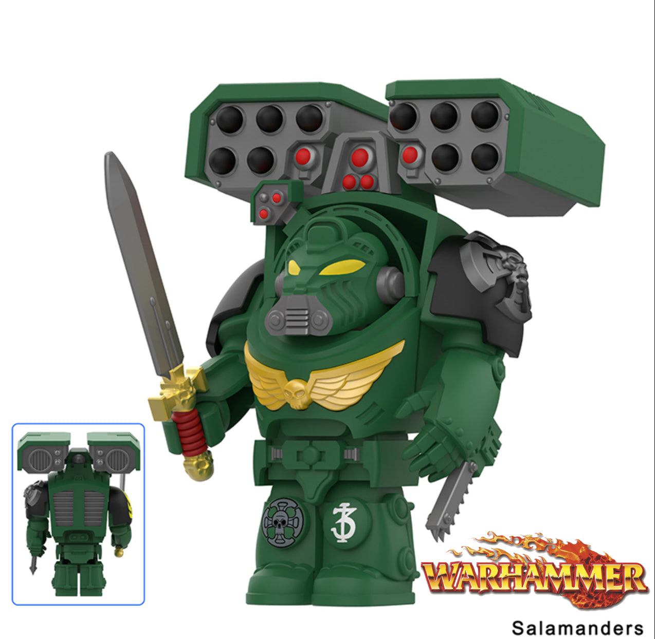 PREVENTE♥️♥️♥️MINIFIGURE WARHAMMER 40K UNIVERS: SALAMANDERS custom DISPONIBILITÉ FIN DÉCEMBRE 2025