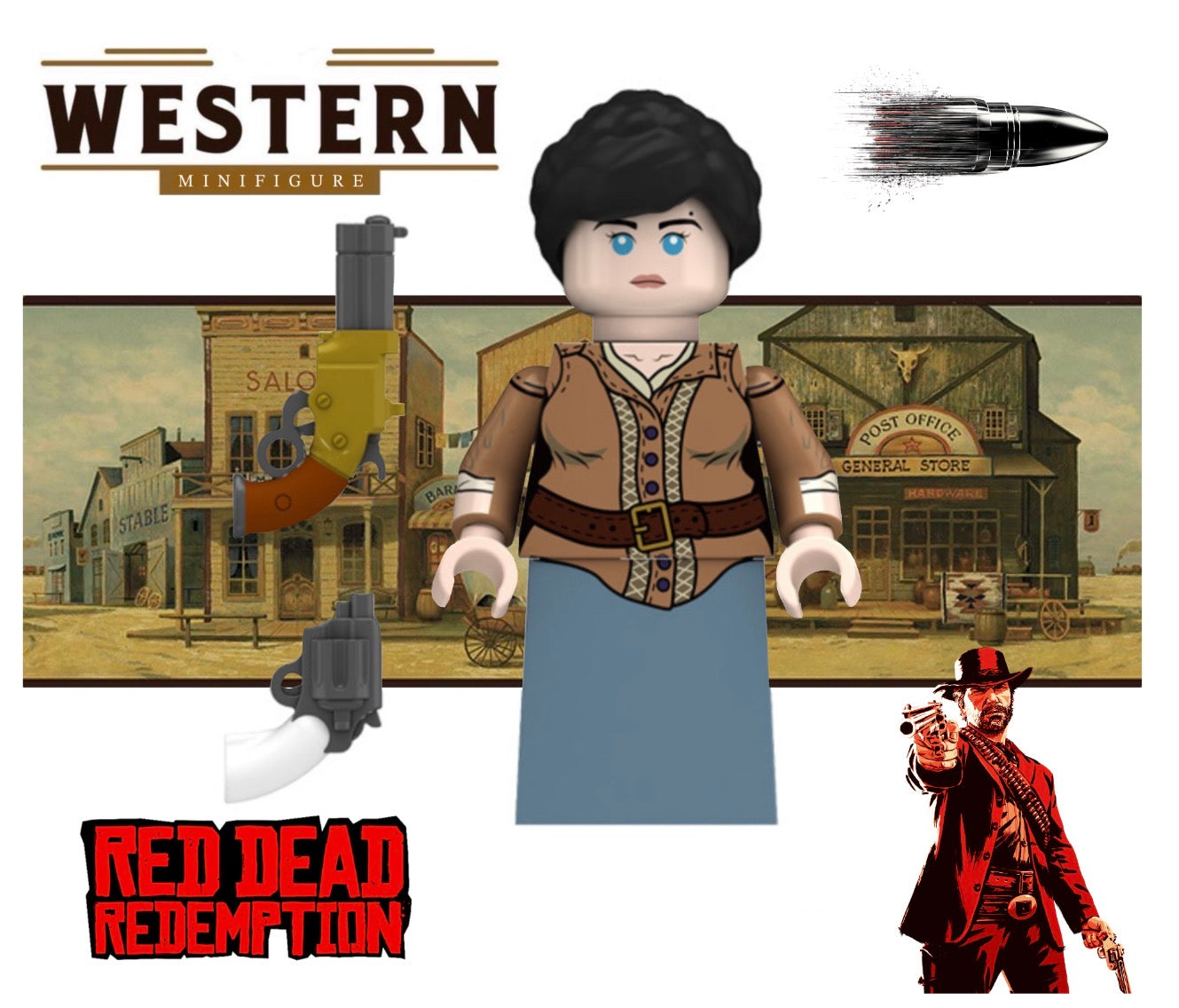 ⭐️⭐️⭐️MINIFIGURE RED DEAD REDEMPTION UNIVERS: Abigail Roberts ⭐️⭐️⭐️Custom