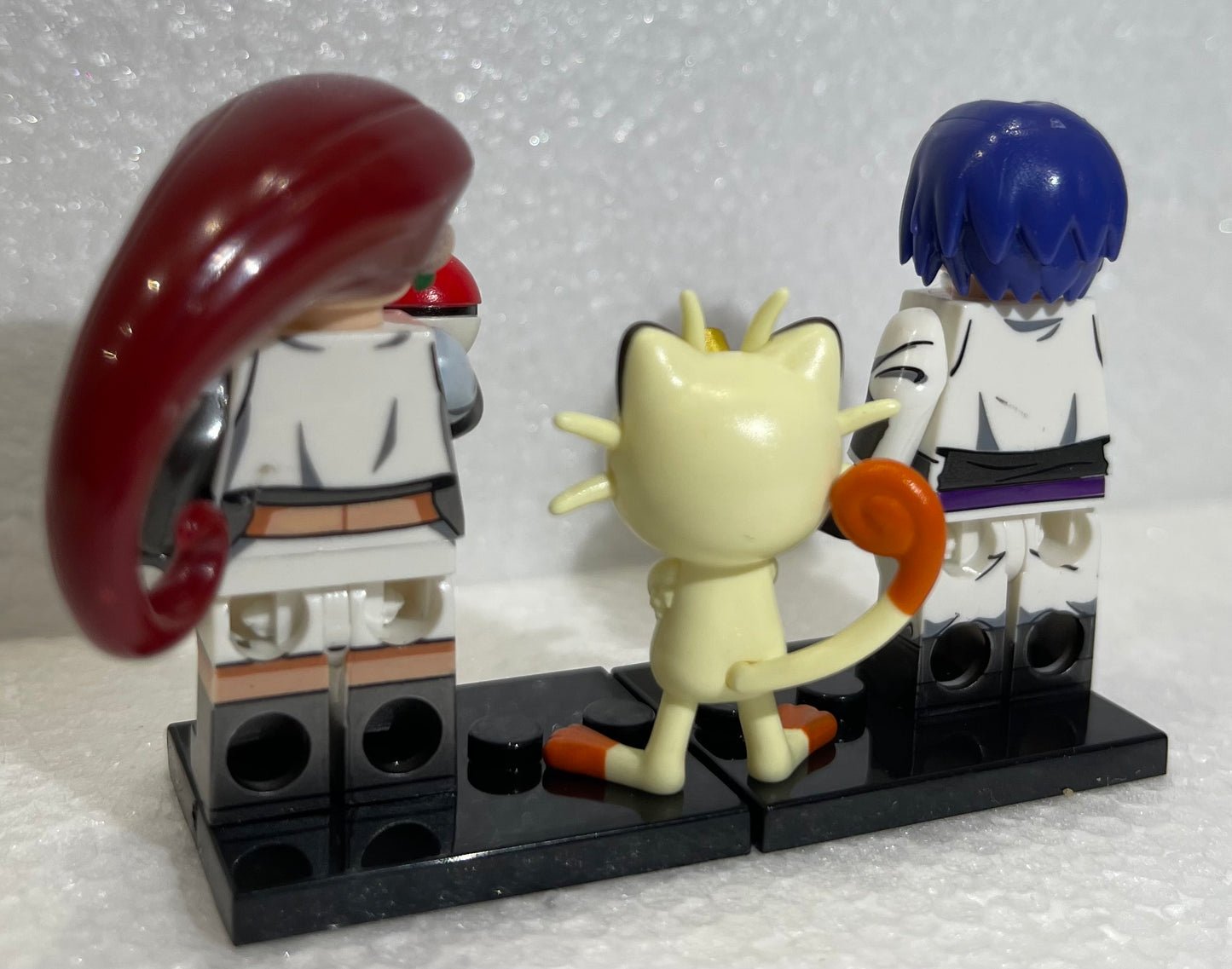 "INTROUVABLE " ♥️♥️MINIFIGURES POKEMON LA TEAM ROCKET : Le trio Jessie, James et Miaouss ♥️♥️custom TOP2023/24