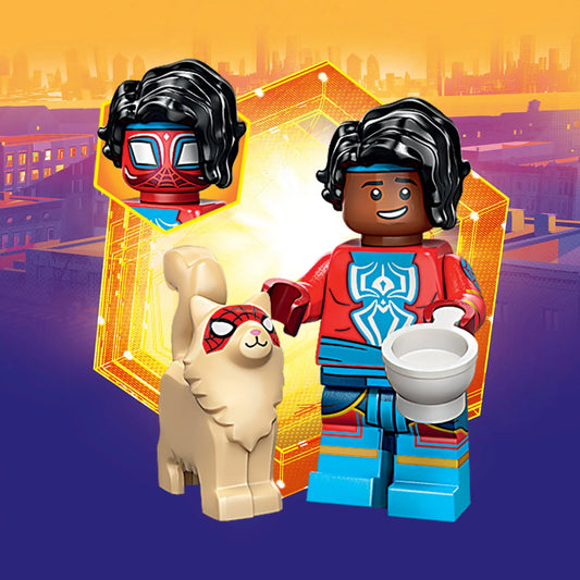 PREVENTE LEGO MINIFIGURE SÉRIES ACROSS THE SPIDER-VERSE : SPIDER-MAN INDIA "Socle+Fascicule inclus " Disponibilité mi-septembre 2025