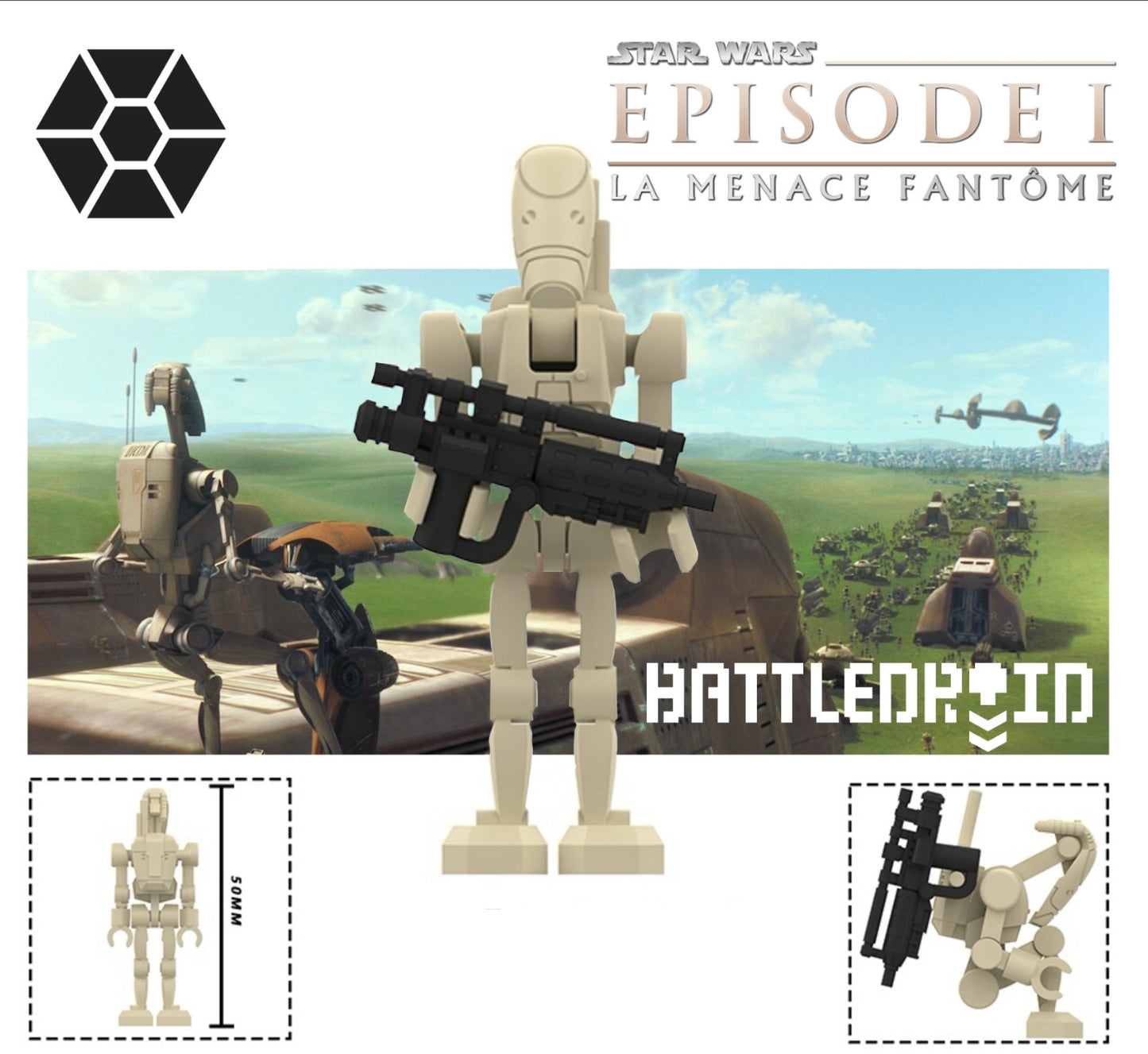 PREVENTE ⭐️⭐️MINIFIGURE STAR WARS UNIVERS: BATTLE DROID (new model) ⭐️⭐️Custom Disponibilité fin juin 2026