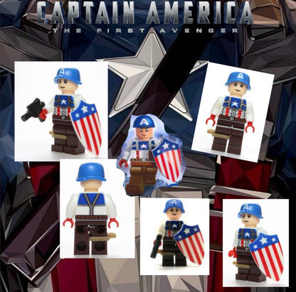 😍😍INTROUVABLE😍😍 MINIFIGURE MARVEL UNIVERS: CAPTAIN AMERICA THE FIRST AVENGERS (Edition 2014) custom ⚠️⚠️une seule pièce en stock