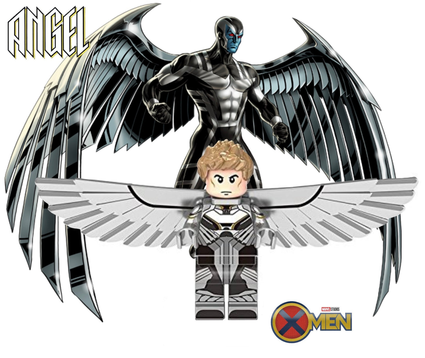 MINIFIGURE MARVEL UNIVERS DE 2016: ANGEL custom ⚠️RARE⚠️Dernière pièce