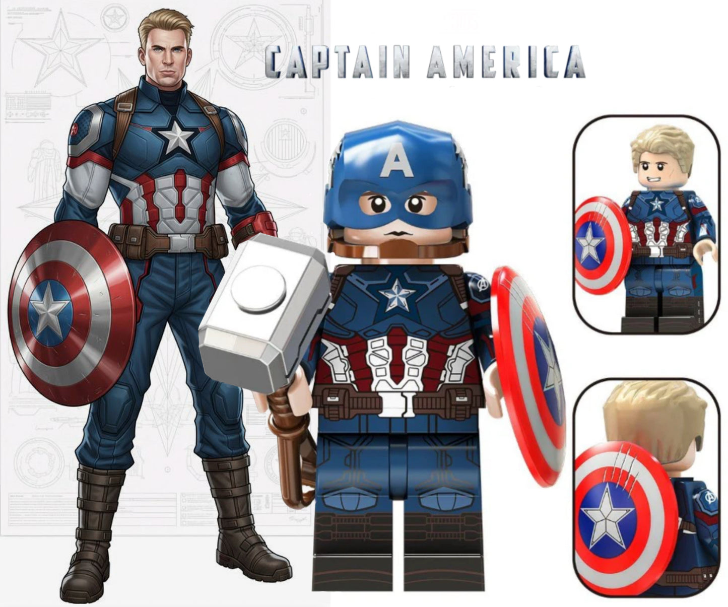 MINIFIGURE MARVEL UNIVERS: CAPTAIN AMERICA custom