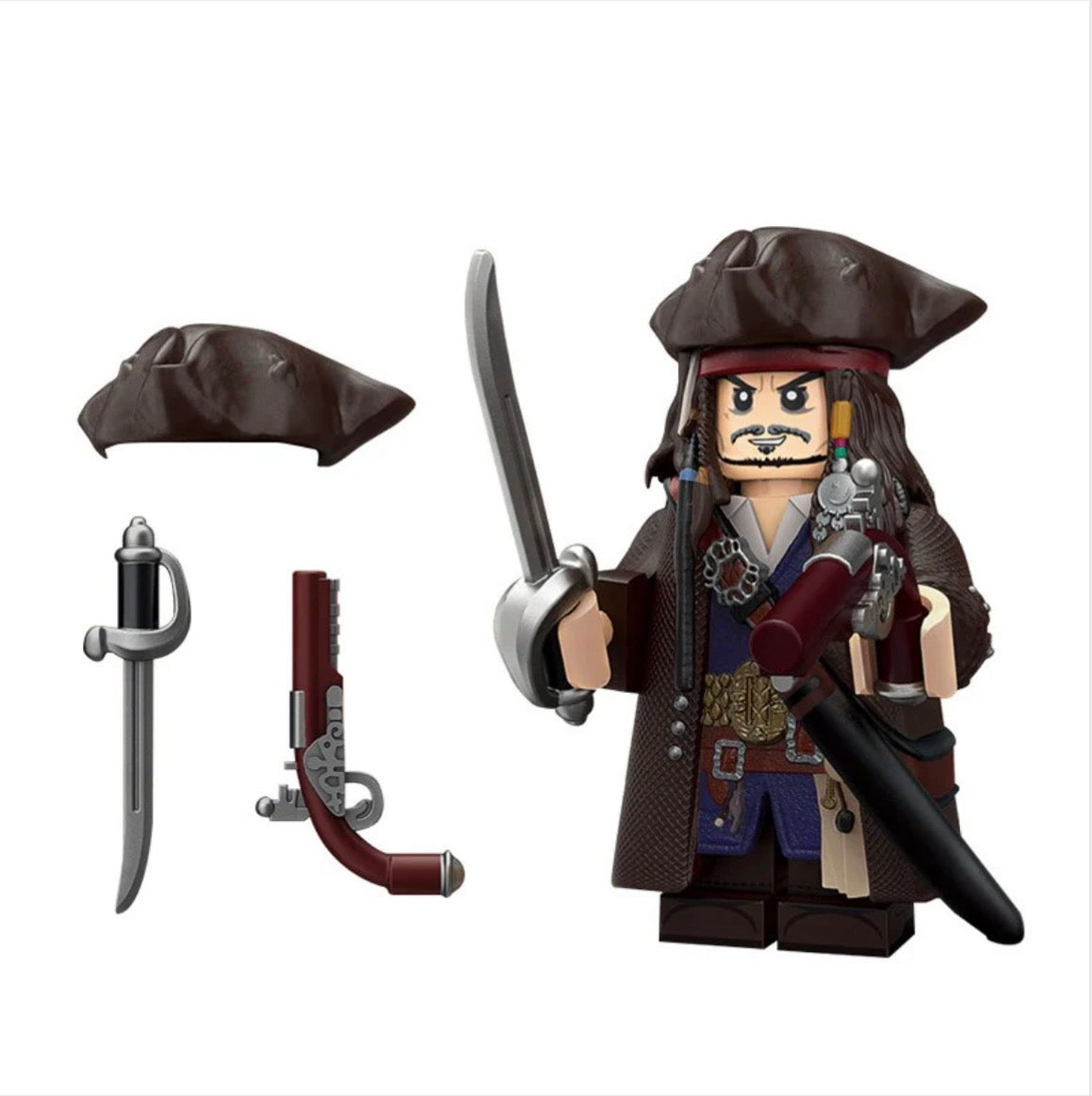 SUPERBE⭐️⭐️⭐️MINIFIGURE DISNEY UNIVERS EDITION LIMITÉE : JACK SPARROW (Version B)⭐️⭐️⭐️custom