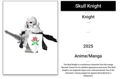 ♥️♥️♥️MINIFIGURE BERSERK UNIVERS: SKULL KNIGHT AND SKULL KNIGHT’S HORSE ♥️♥️♥️custom
