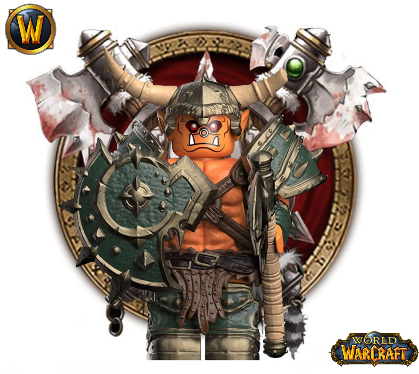 PRÉVENTE♥️♥️♥️MINIFIGURE WORLD OF WARCRAFT UNIVERS: ORC ♥️♥️♥️ custom Disponibilité