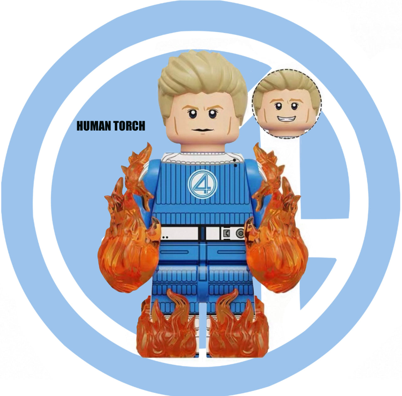 PREVENTE ♥️♥️♥️MINIFIGURE MARVEL UNIVERS:FANTASTIC FOUR HUMAN TORCH ♥️♥️♥️custom Disponibilité fin octobre 2025