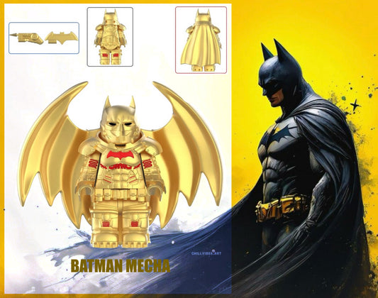 ♥️♥️♥️MINIFIGURE DC UNIVERS: BATMAN MECHA (GOLD) ♥️♥️♥️custom