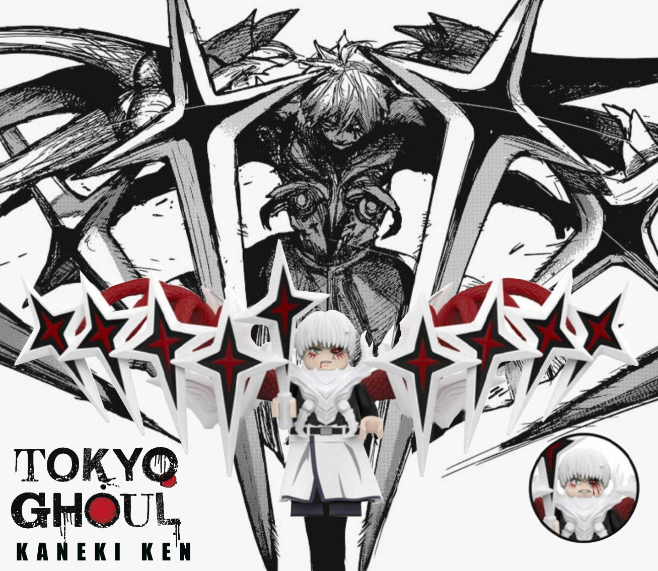 ⭐️⭐️⭐️MINIFIGURE TOKYO GHOUL UNIVERS: KANEKI KEN  ⭐️⭐️⭐️custom