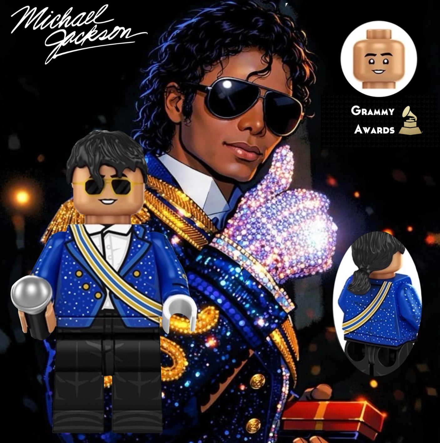 PREVENTE MINIFIGURE MUSIQUE UNIVERS : MICKAEL JACKSON 1984 GRAMMYS AWARDS custom Disponibilité juin 2026