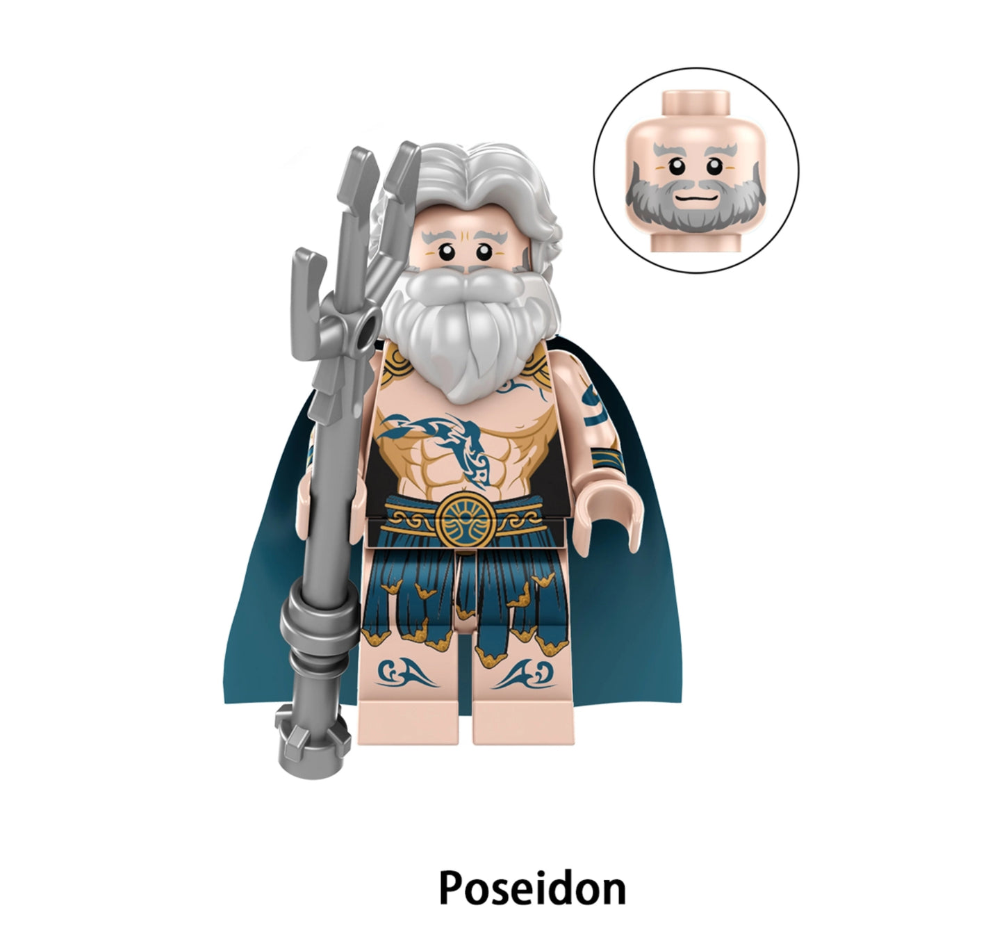 ♥️♥️♥️MINIFIGURE LES DIEUX UNIVERS: POSEIDON ♥️♥️♥️custom