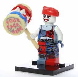 MINIFIGURE DC UNIVERS DE 2017: HARLEY QUINN (BERET) custom ⚠️TRÈS RARE ⚠️Dernière pièce