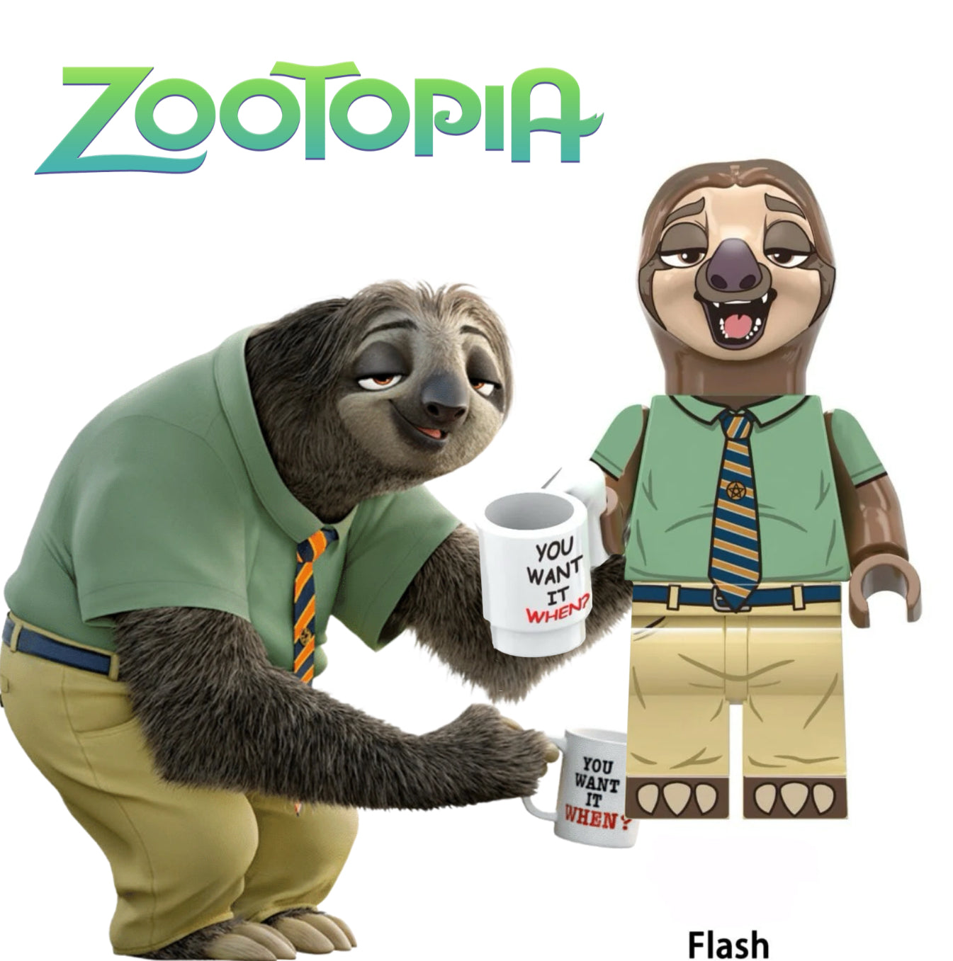 ⭐️ ⭐️ DISNEY MINIFIGURE ZOOTOPIA UNIVERS: FLASH ⭐️ ⭐️ custom