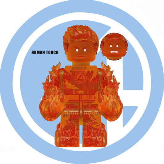 PREVENTE ♥️♥️♥️MINIFIGURE MARVEL UNIVERS:FANTASTIC FOUR HUMAN TORCH ♥️♥️♥️custom Disponibilité fin octobre 2025