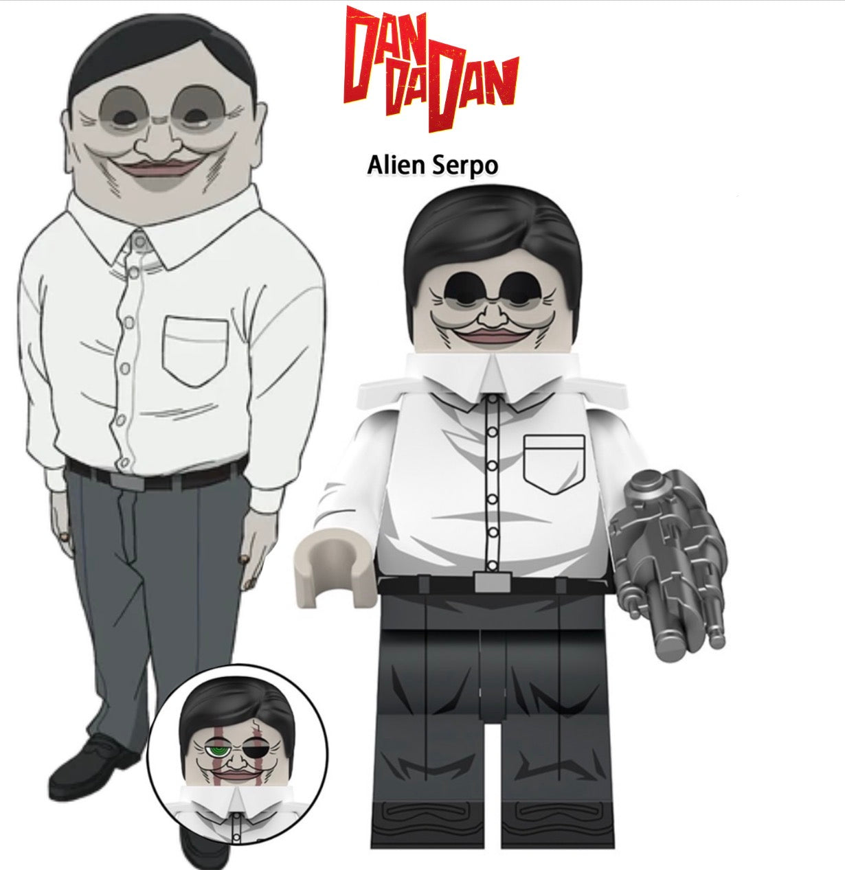 ⭐️⭐️ MINIFIGURE DANDADAN UNIVERS: ALIEN SERPO ⭐️⭐️custom