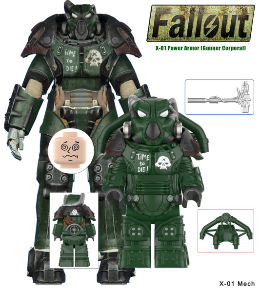 MINIFIGURE FALLOUT UNIVERS: X-01 Power Armor (Gunner Corporal) CUSTOM