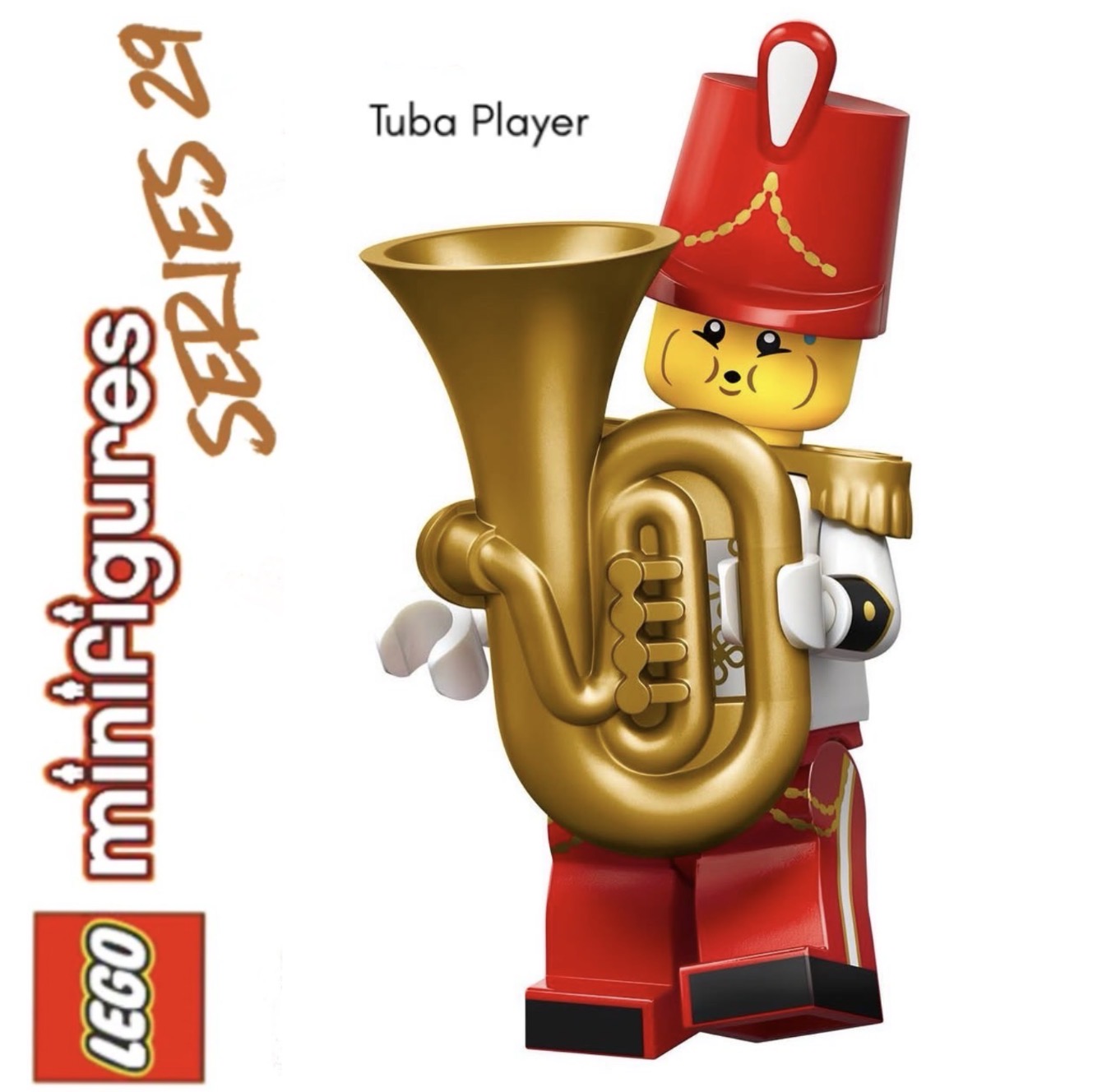 LEGO MINIFIGURE SÉRIES 29: TUBA PLAYER "socle+fascicule"  ORIGINAL LEGO MINIFIGURINES