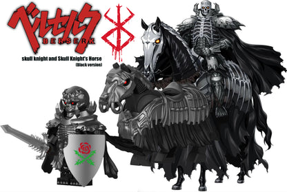 ♥️♥️♥️MINIFIGURE BERSERK UNIVERS: SKULL KNIGHT AND SKULL KNIGHT’S HORSE ♥️♥️♥️custom