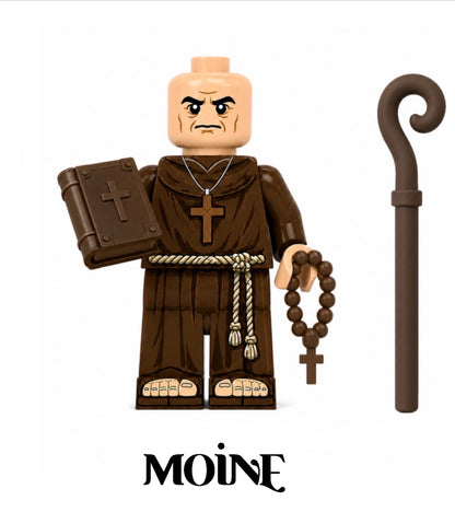 PREVENTE MINIFIGURE MÉDIÉVAL UNIVERS: MOINE AVEC BÂTON Custom Disponibilité fin septembre 2026