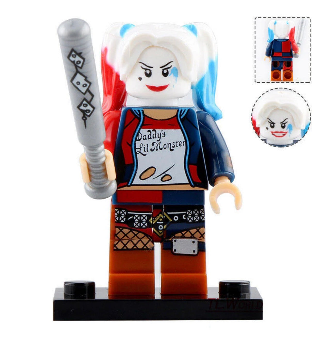 MINIFIGURE DC UNIVERS : HARLEY QUINN custom (Rare 2019 DERNIÈRE PIÈCE)